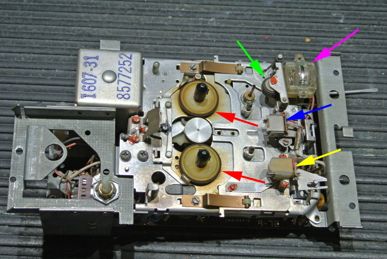 nutone model 2542 cassette player with arrows.jpg
